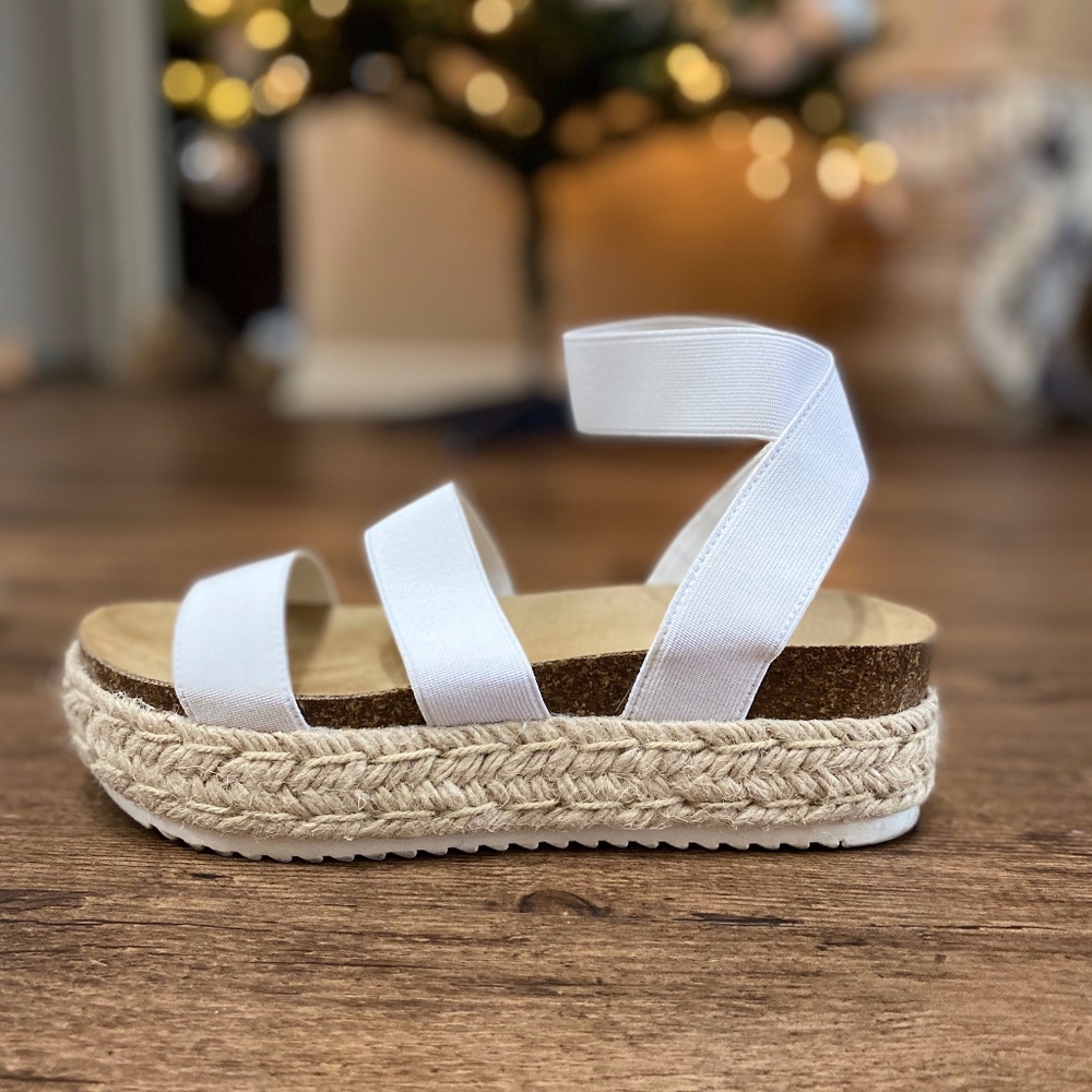 White Espirit Heeled Espadrills Size 7